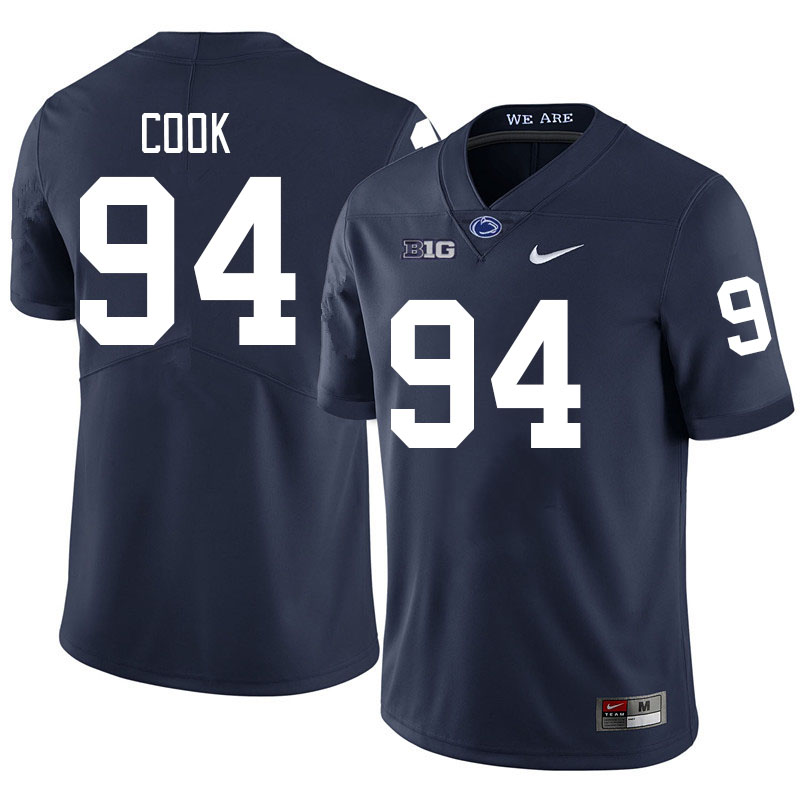 Men #94 De'Andre Cook Penn State Nittany Lions College Football Jerseys Stitched-Navy